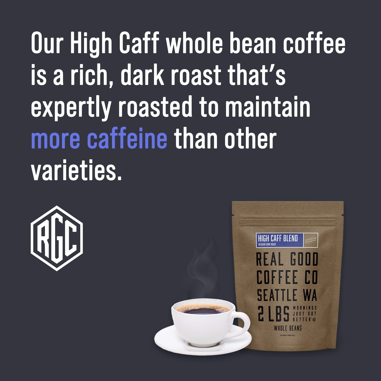 High Caff Whole Bean Coffee 2 LB