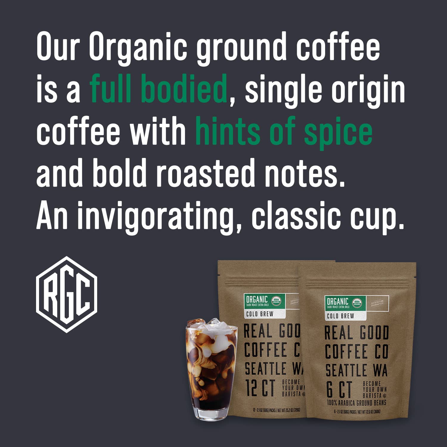 Organic Dark Roast Cold Brew Coffee 6 CT