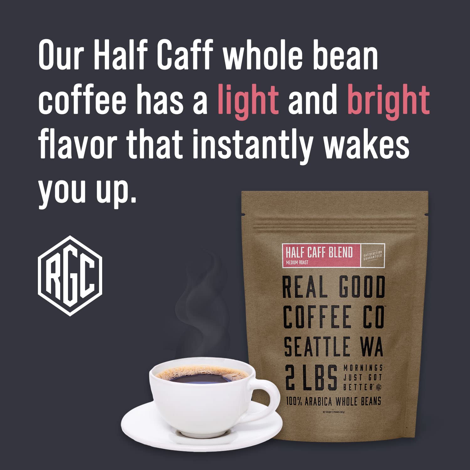 Half Caff Whole Bean Coffee 2 LB